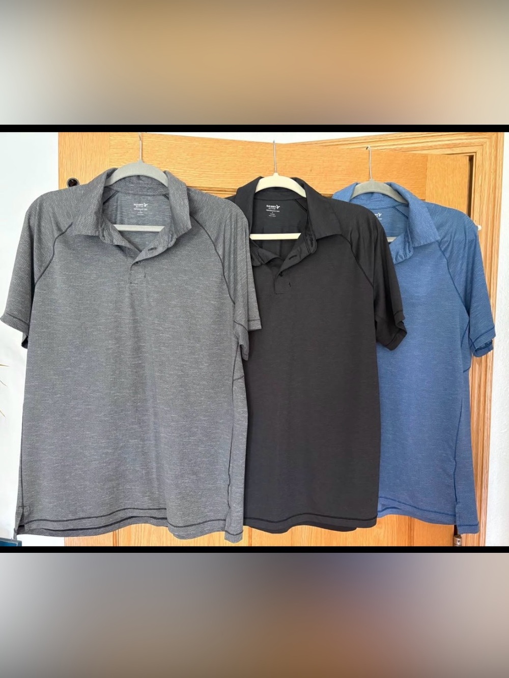 Men's Performance Polo Shirt - Gray, Black, Blue…bundle of 3
